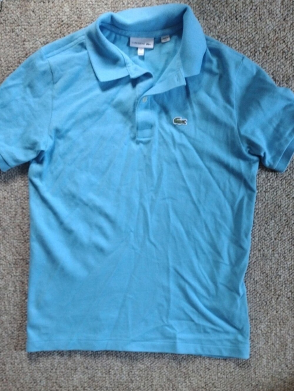 Lacoste Boy's short Sleeve Polo Aqua Blue Size 14